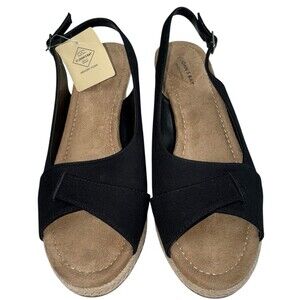 St. John's Bay Womens Size10 Sandals Shoes Heels Slingback Wedge Espadrille New